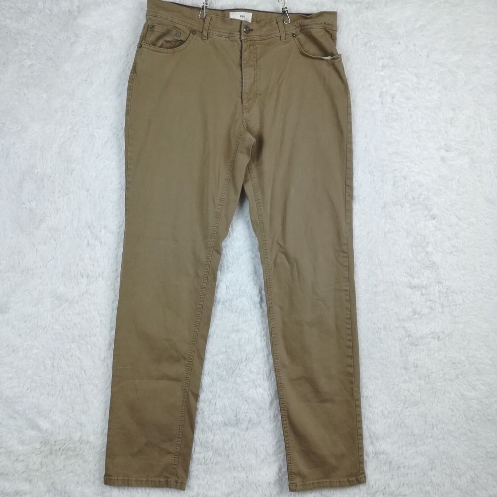 Brax Mens Jeans Cooper Fancy Slim Straight Denim‎ Brown Preppy Feel Good 38x34